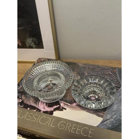 4 Vintage Clear Glass Candleholders Indiana Glass Kig Malaysia Luminessence - Picture 4 of 5